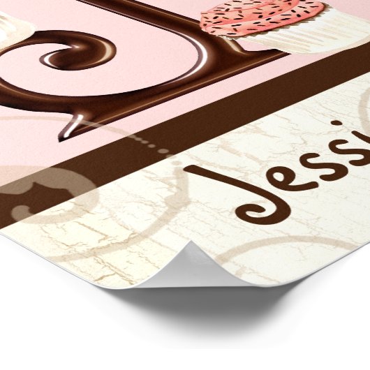 Letter J Monogram Dessergebäck Business Poster (Ecke)