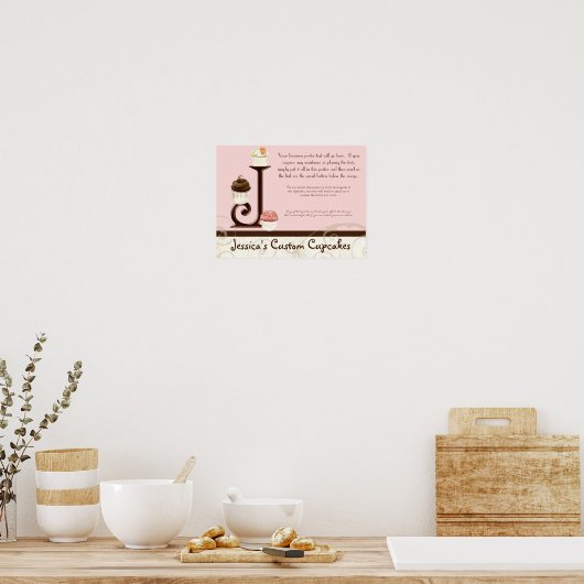 Letter J Monogram Dessergebäck Business Poster (Küche)