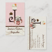 Letter J Monogram Dessert Bakery Business Cards Visitenkarte (Vorne/Hinten)