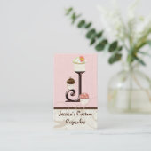 Letter J Monogram Dessert Bakery Business Cards Visitenkarte (Stehend Vorderseite)