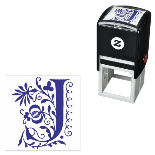 Letter J Monogram Elegant Initial Permastempel (Beispiel)