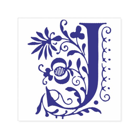 Letter J Monogram Elegant Initial Permastempel (Design)