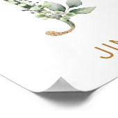 Letter J Monogram Green & gold foliing Kinderzimme Poster (Ecke)