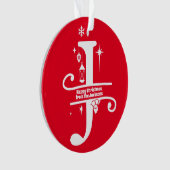 Letter J Monogram Initial Family Name Gruß Ornament (Vorderseite)
