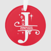 Letter J Monogram Initial Family Name Gruß Ornament (Vorderseite)