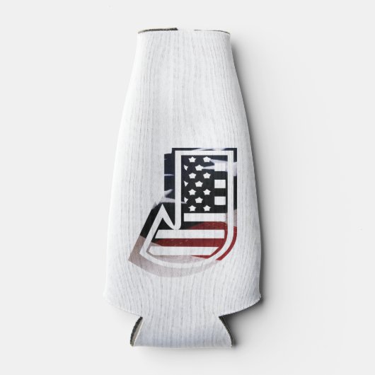 Letter J Monogram Initial USA Flaschenkühler (Vorderseite)