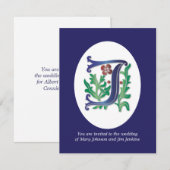 Letter J Monogram-Lilie Einladung (Vorne/Hinten)