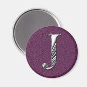 Letter J Monogram Magnet (Vorderseite/Rückseite)