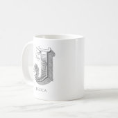Letter J Monogram Modern Name Coffee Tasse (Vorderseite Links)