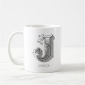 Letter J Monogram Modern Name Coffee Tasse (Links)