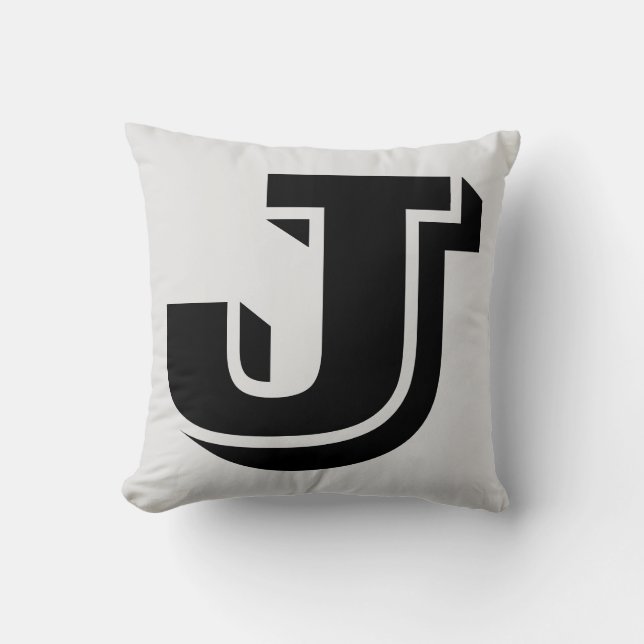 LETTER J MONOGRAM PILLOW KISSEN (Vorderseite)