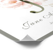 Letter J Monogram Pink White Floral Kinderzimmer P Poster (Ecke)