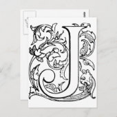 Letter J Monogram Postkarte (Vorne/Hinten)