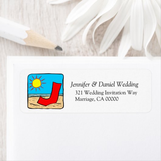 Letter J Monogram Rücksendeadresse Sticker Labels (Insitu)