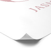 Letter J Monogram Watercolor Rose Florals Kinderzi Poster (Ecke)