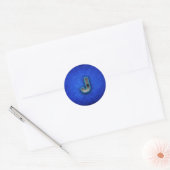 Letter J - Neon Blue Edition Runder Aufkleber (Umschlag)
