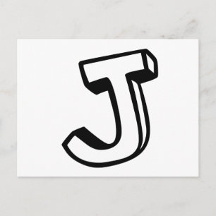 Letter J. Postkarte