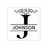 Letter J-Schmetterling-Blätter Split Monogram Gummistempel (Prägung)