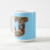 Letter J Thanksgiving style gift Kaffeetasse (Vorderseite Links)