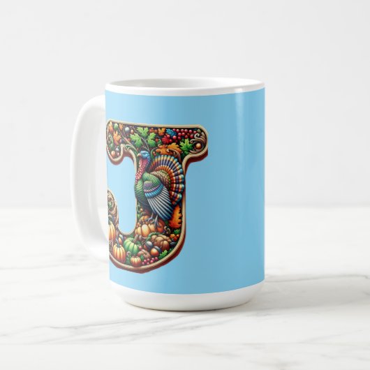 Letter J Thanksgiving style gift Kaffeetasse (Vorderseite Links)
