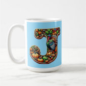 Letter J Thanksgiving style gift Kaffeetasse (Links)