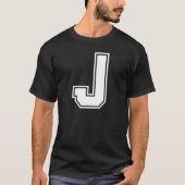 Letter J University Style Personalisiert Alphabet T-Shirt (Vorderseite)