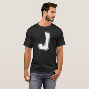Letter J University Style Personalisiert Alphabet T-Shirt