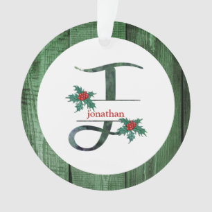 *~* Letter J Weihnachtsgeschenk FOTO Rustikales Ho Ornament