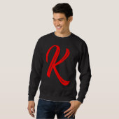 Letter K Alphabet Large Red Graphic Initial Sweatshirt (Vorne ganz)