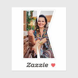 Letter K Alphabet & Photo Custom-Cut Vinyl Sticker