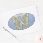 Letter K Angel Monogram Ovaler Aufkleber (Umschlag)