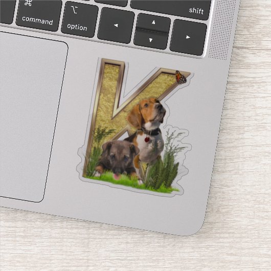 Letter K Birthday Anpassungsaufkleber Aufkleber (Detail)