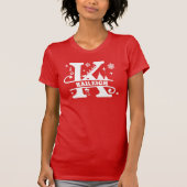 Letter K Christmas Monogram Initial Name Red T-Shirt (Vorderseite)