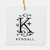 Letter K Elegant Monogram Christmas Ornament (Vorderseite)