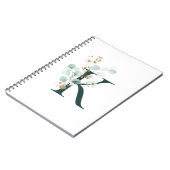 Letter K Eukalyptus und Gold Mit Monogramm Notizblock (Linke Seite)