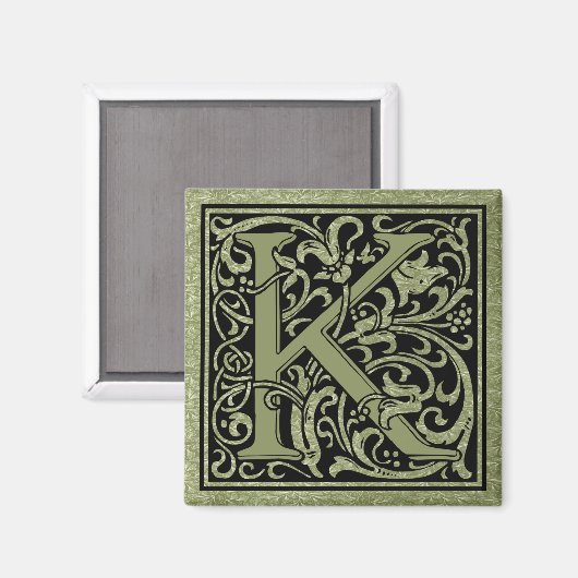 Letter K First Letter Monogram Magnet (Vorderseite/Rückseite)