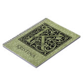 Letter K First Letter Monogram Notizblock (Linke Seite)