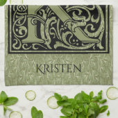 Letter K First Letter Monogram Personalisiert Geschirrtuch (Gefaltet)