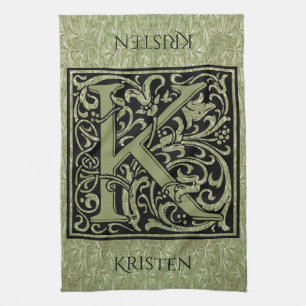 Letter K First Letter Monogram Personalisiert Geschirrtuch
