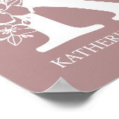 Letter K Floral Monogram Name Kinderzimmer Modern Poster (Ecke)