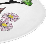 Letter K Floral Watercolor Butterfly Monogram Schneidebrett (Ecke)