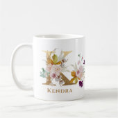 Letter K - Gold Floral Name Schwesterfreund Kaffeetasse (Links)