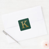 Letter K Gold Square Sticker (Umschlag)