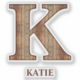 Letter-K-Holzstruktur mit individuelle Name-Aufkle Aufkleber