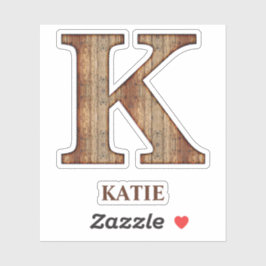 Letter-K-Holzstruktur mit individuelle Name-Aufkle Aufkleber