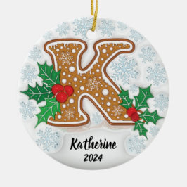 Letter K Individuelle Name Weihnachten Keramik Ornament