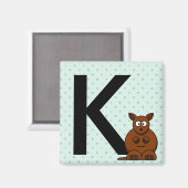 "Letter K" ist für Känguru-Kindermagnete Magnet (Vorderseite/Rückseite)
