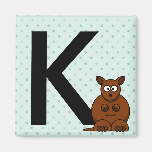 "Letter K" ist für Känguru-Kindermagnete Magnet (Vorne)