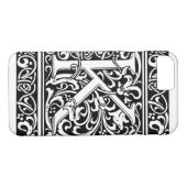 Letter K Medieval Monogram Art Nouveau Case-Mate iPhone Hülle (Rückseite (Horizontal))