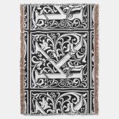 Letter K Medieval Monogram Art Nouveau Decke (Vorderseite Vertikal)